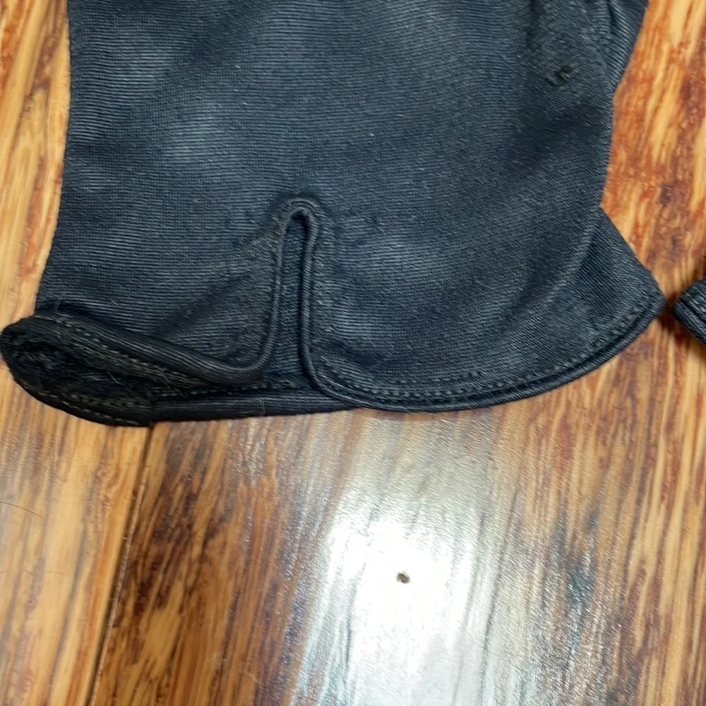 Vintage black stretchy fabric driving gloves one size